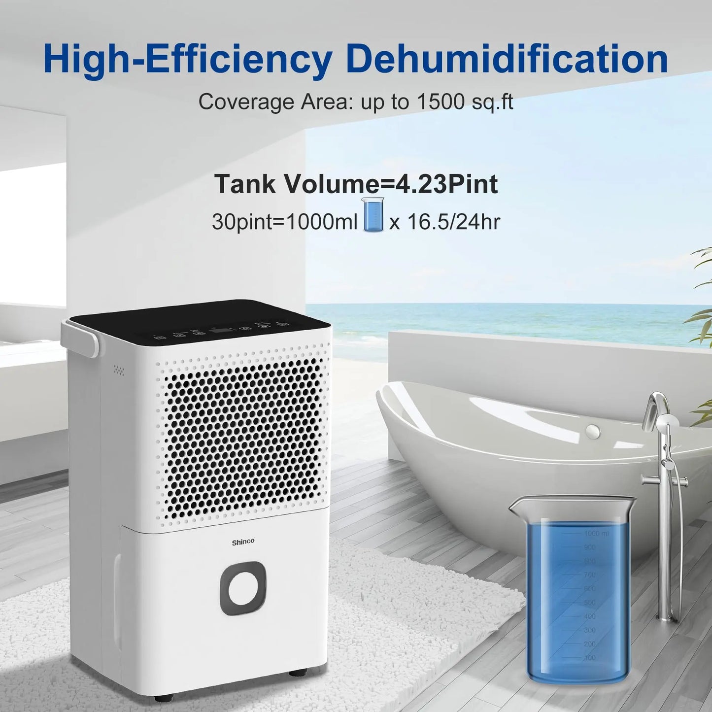 Shinco Dehumidifier For Home And Basements 1500 Sq Ft