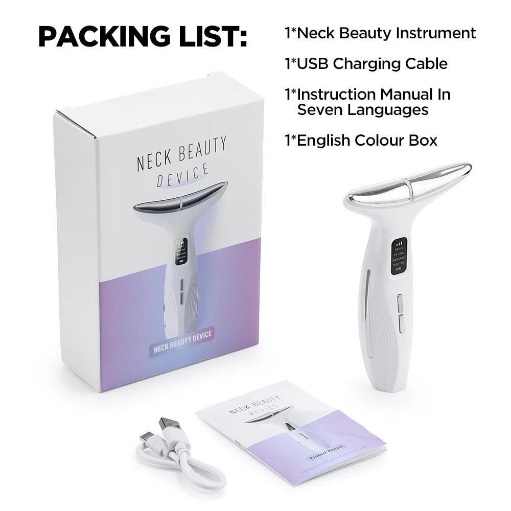Hailicare 4 Modes LED Neck Beauty Device EMS Facial Lifting Massager