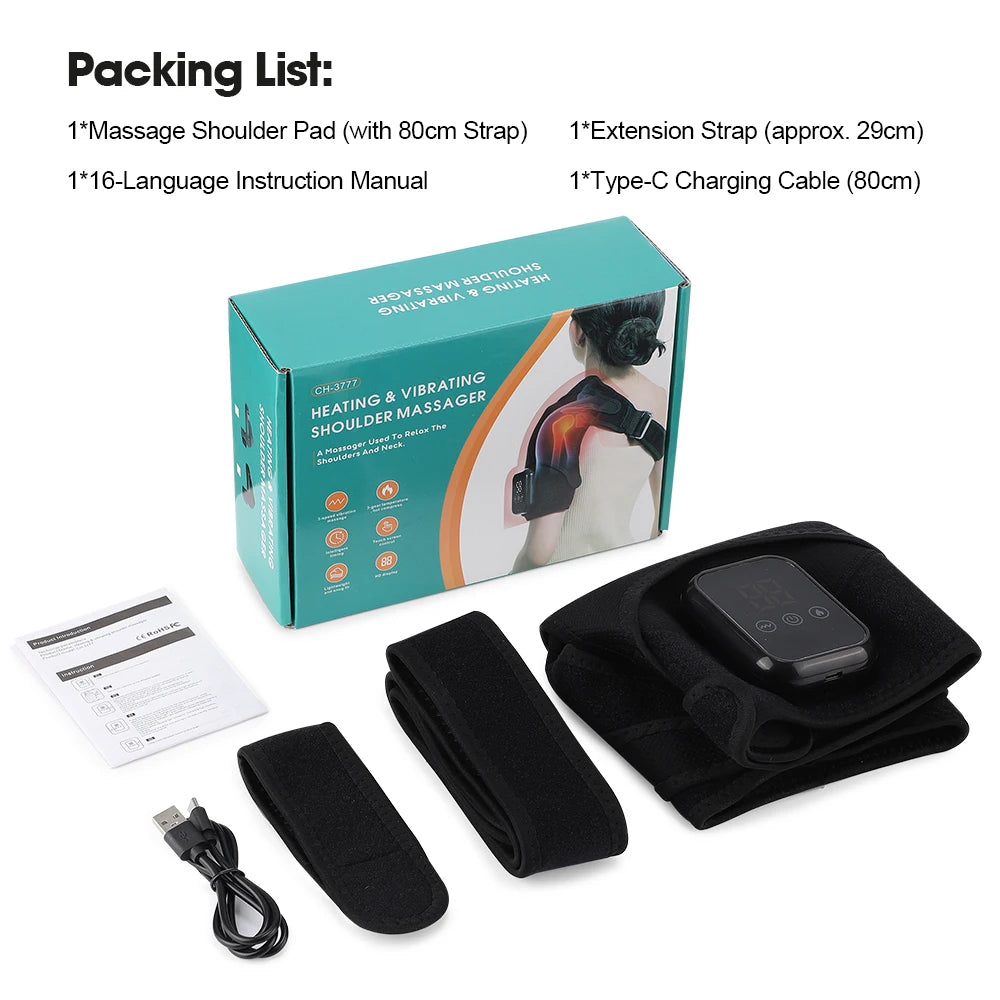 PastSky Electric Heated Shoulder Massager With Touch Screen And Timer