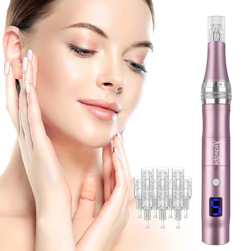 Portable Electric Facial Massager With Rechargeable Battery 10 Replacement Heads