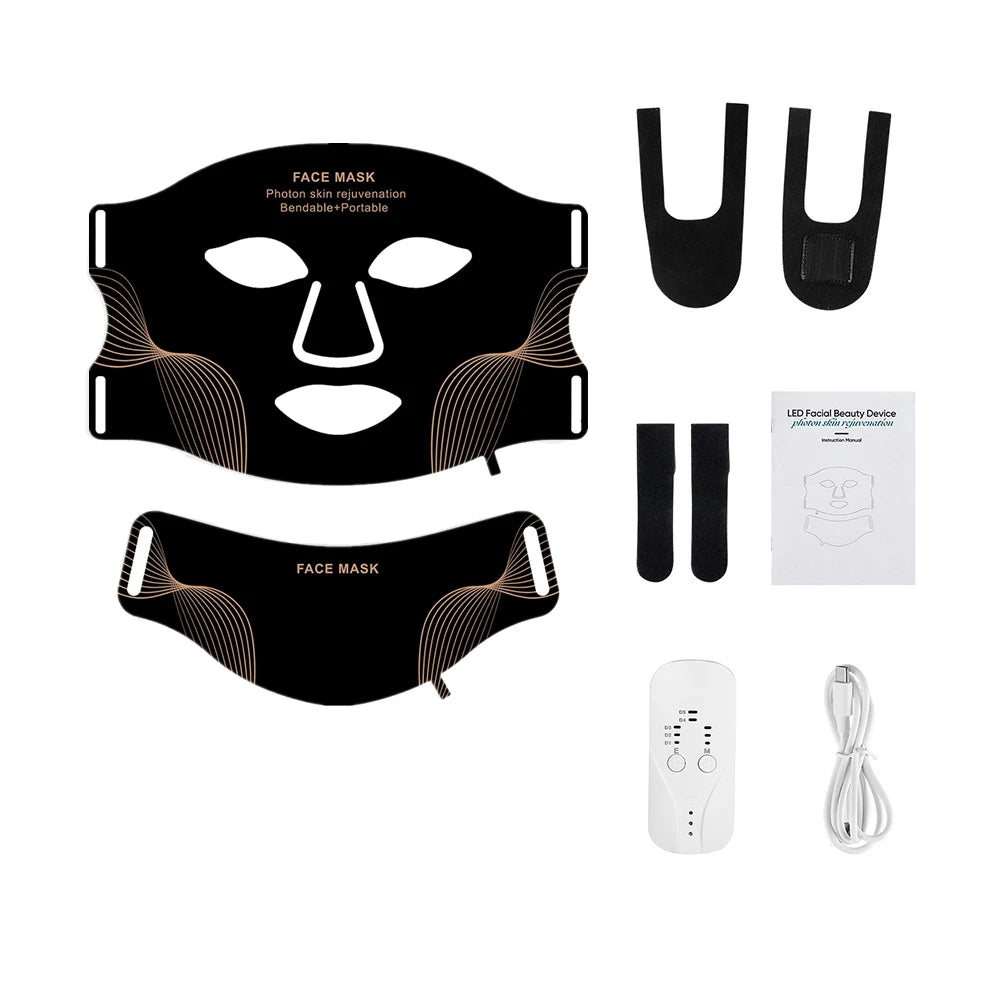 Foreverlily Silicone LED Mask With Neck For Photon Therapy