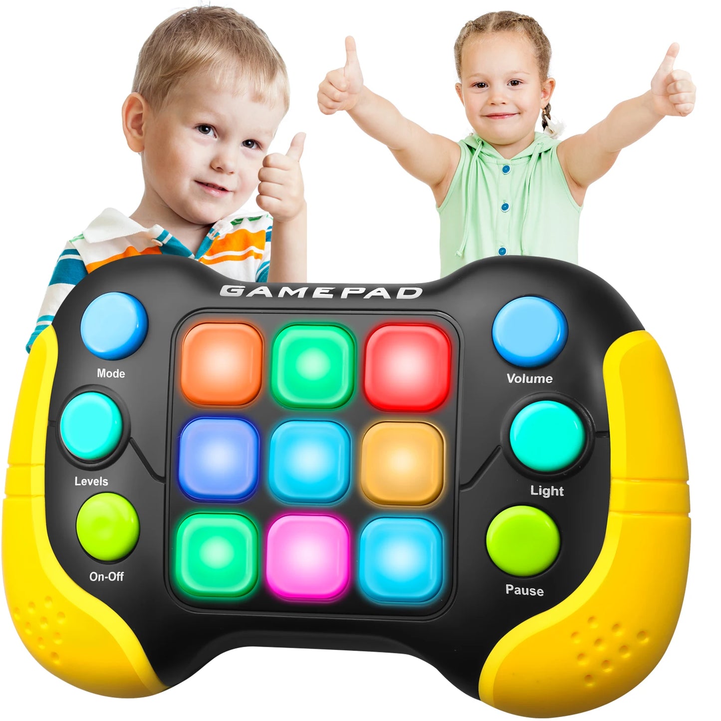 Electronic pop-up game light up play fidget toys,handheld games for children adults Push button gamepads press push games,5 mode