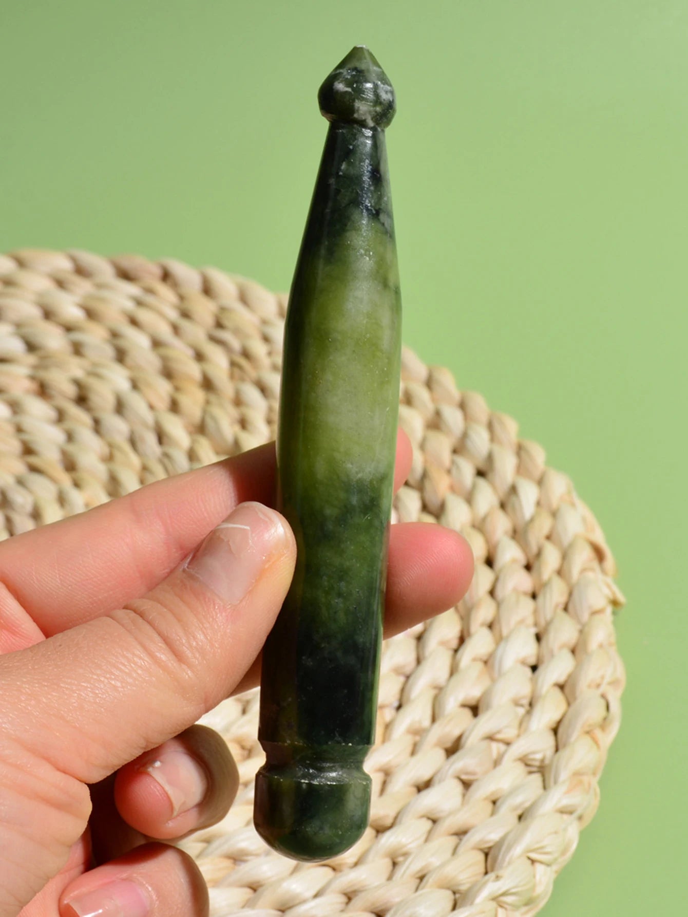 Natural Jade Stone Massage Stick Gua Sha Tool For Face