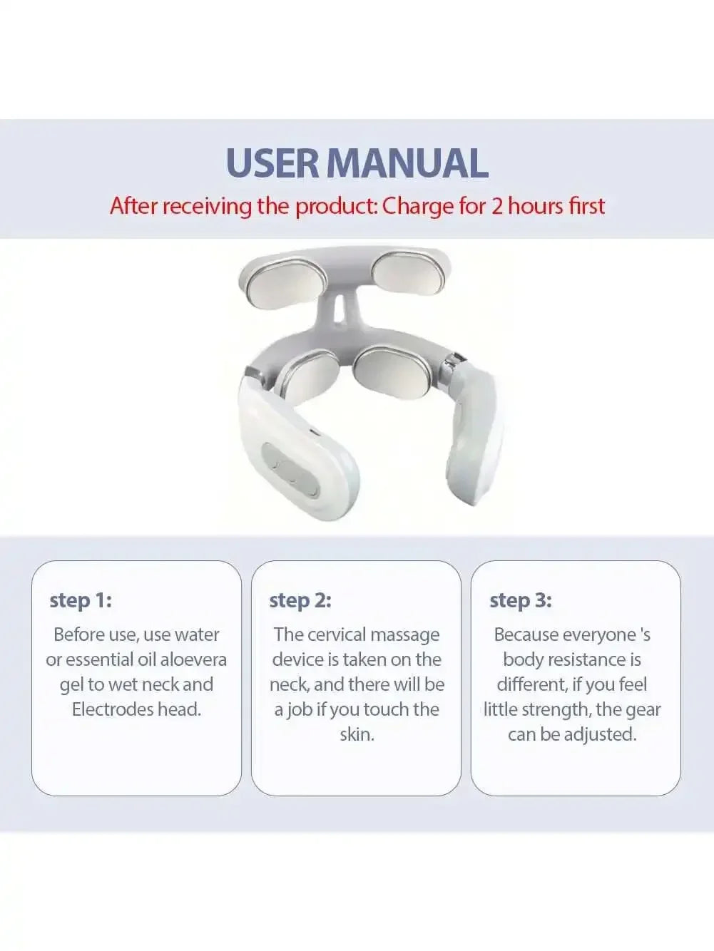 Portable Electric Neck Massager Rechargeable Muscle Relief Device