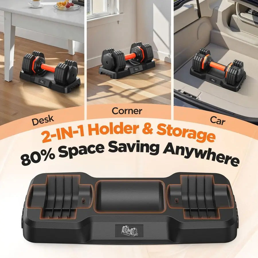 MBVM Adjustable Dumbbell Set With Storage Box Two Heavy Duty
