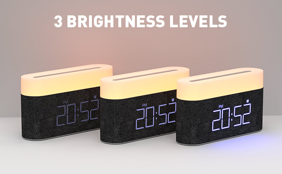 COLSUR S26 Fast Wireless Charger Alarm Clock Lamp With Brightness