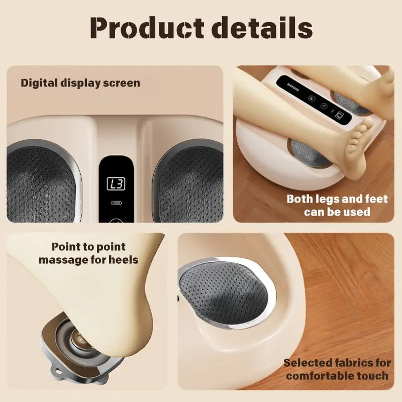 Mini Finger Foot Massager With Hot Compress Kneading Vibration