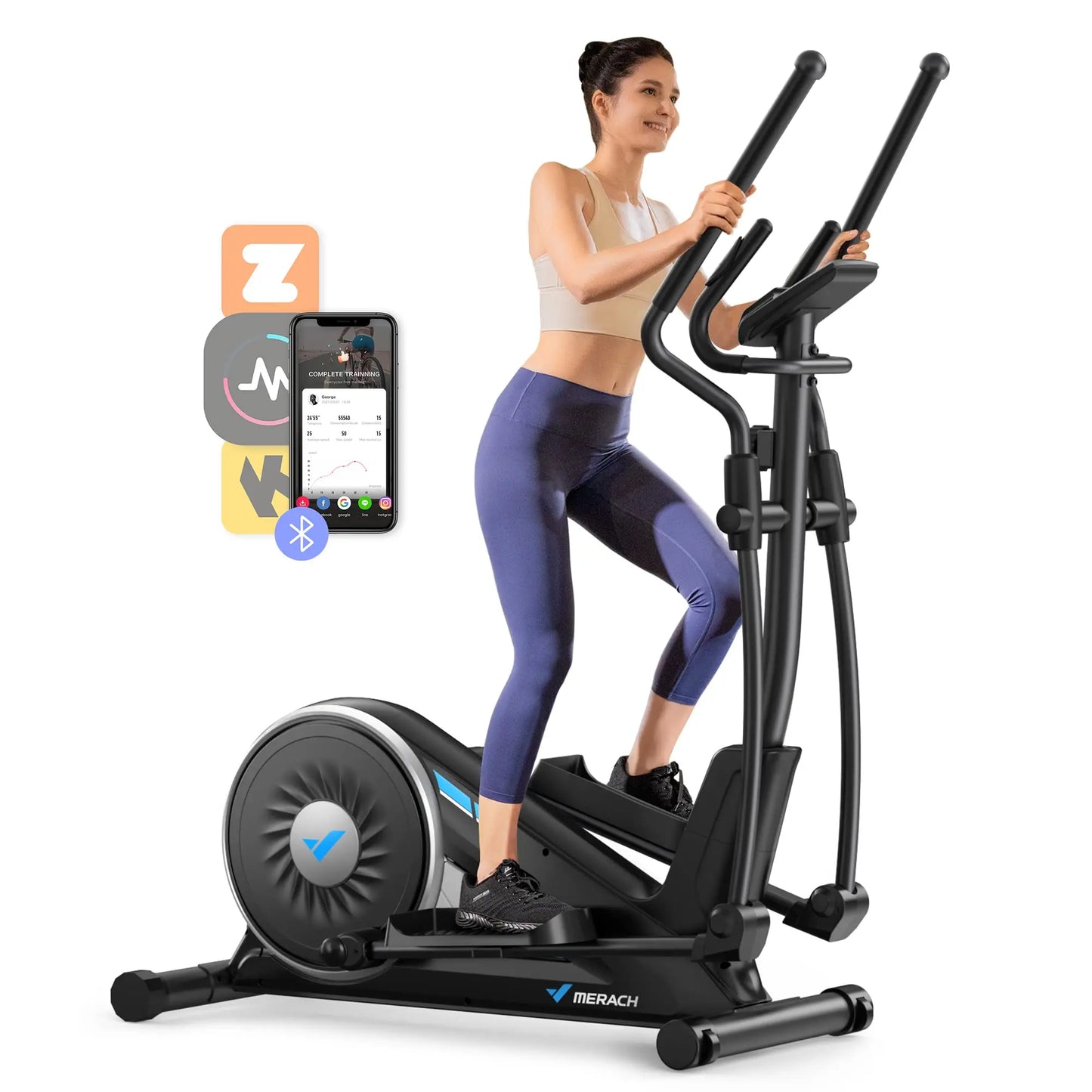 MERACH Elliptical Machine Home 16 Level Magnetic Drive With App