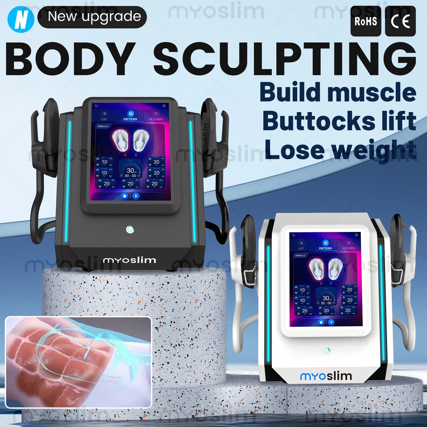 MYOSLIM 6500W EMS Body Slimming Machine For Electromagnetic Muscle Stimulation