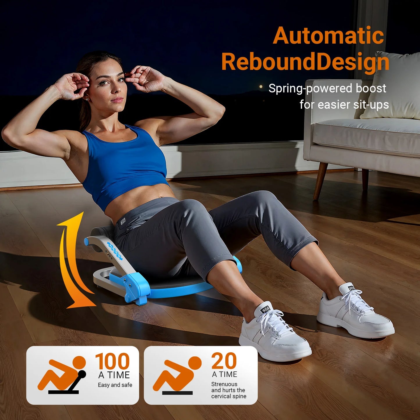 MERACH Ab Machine With Automatic Rebound And 3 Resistance Levels