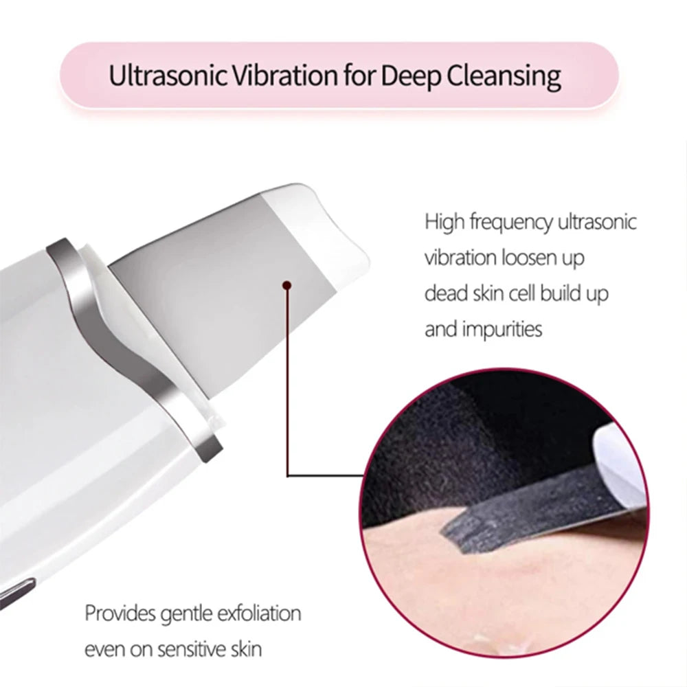 Three In One Ultrasonic Skin Scrubber Facial Cleanser Blackhead Remover