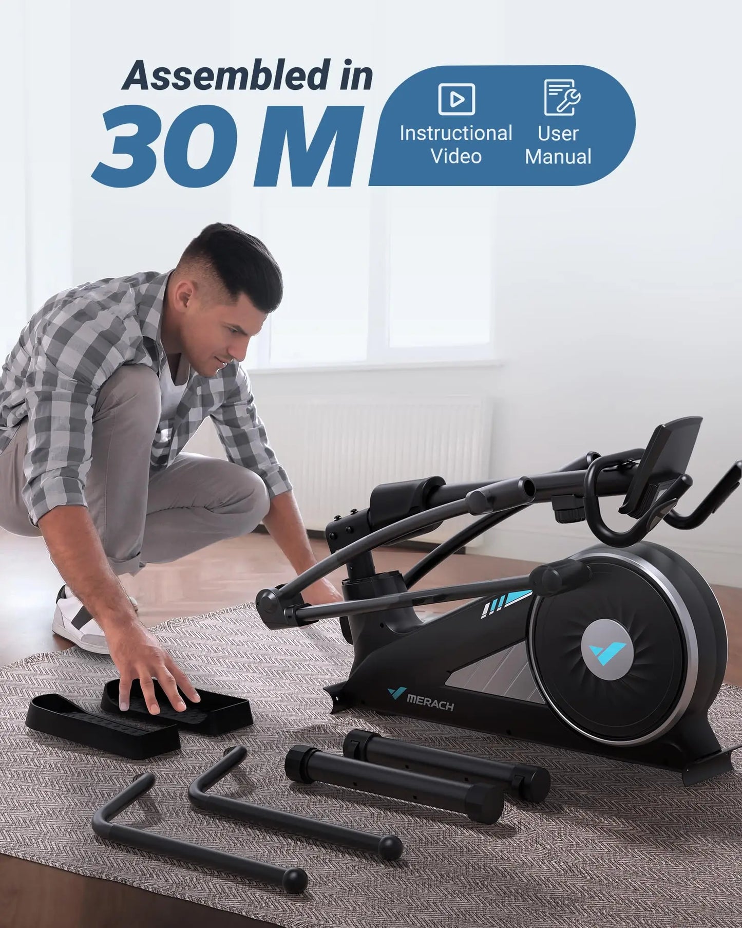 MERACH Elliptical Machine Home 16 Level Magnetic Drive With App