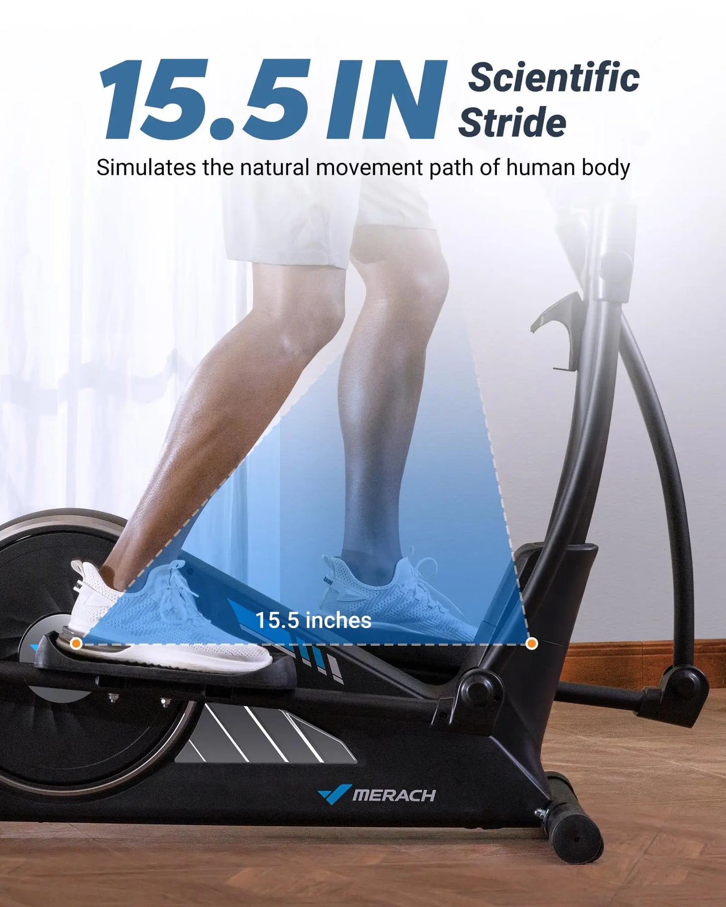 MERACH Elliptical Machine Home 16 Level Magnetic Drive With App