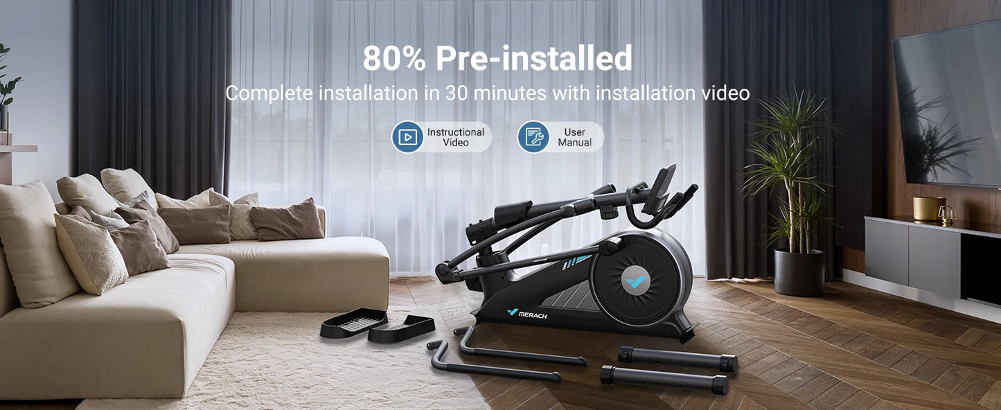 MERACH Elliptical Machine Home 16 Level Magnetic Drive With App