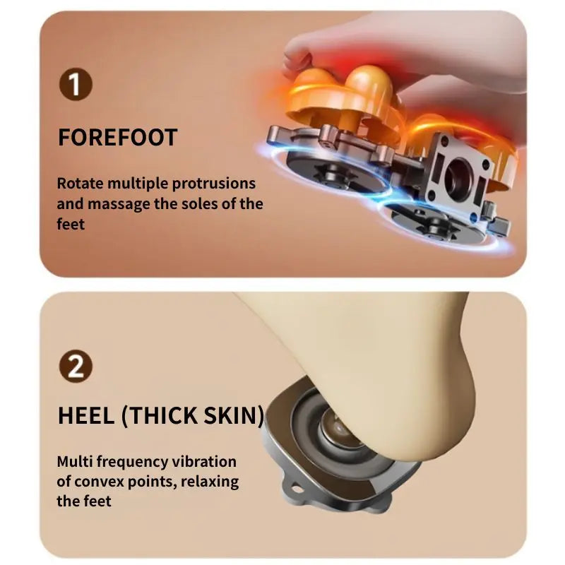 Mini Finger Foot Massager With Hot Compress Kneading Vibration
