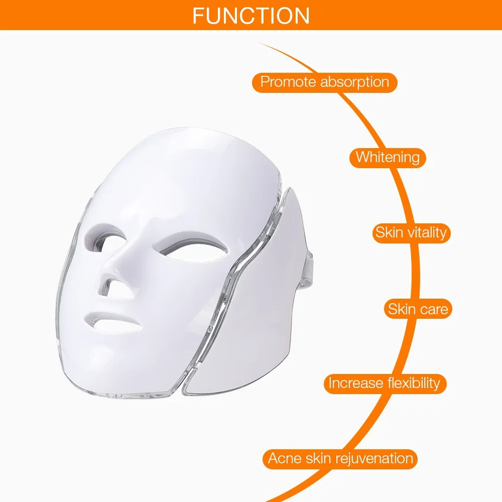 Foreverlily LED Facial Mask With Neck Rejuvenation And Whitening