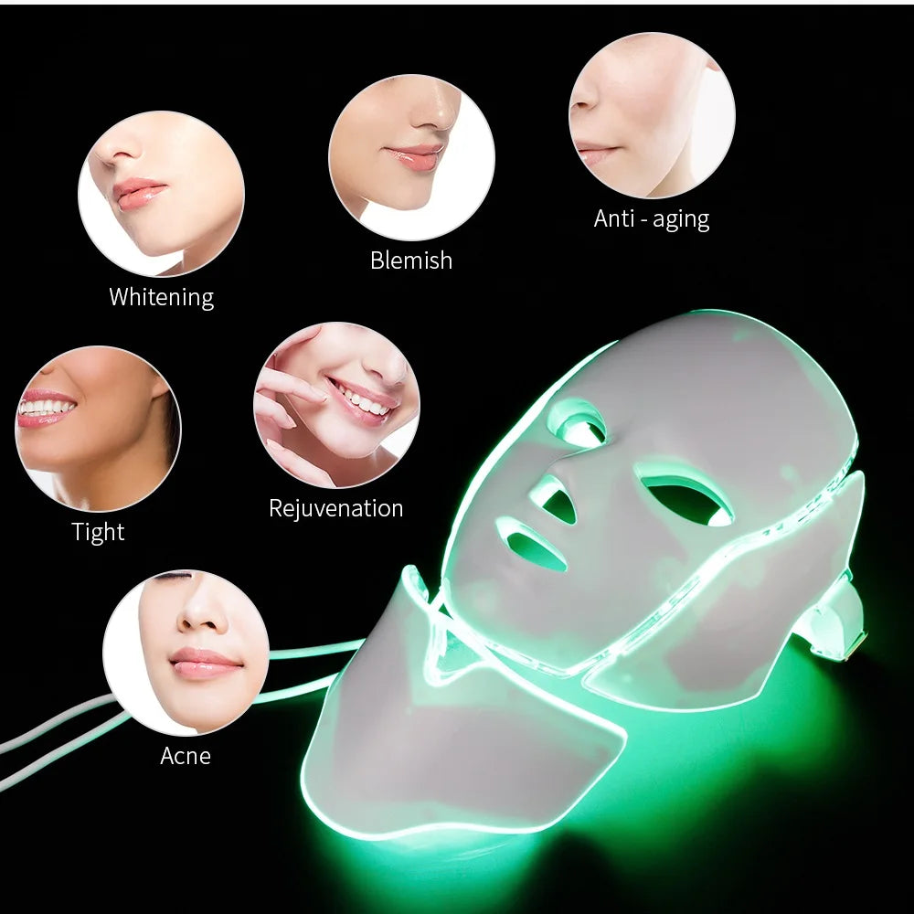 Foreverlily LED Facial Mask With Neck Rejuvenation And Whitening