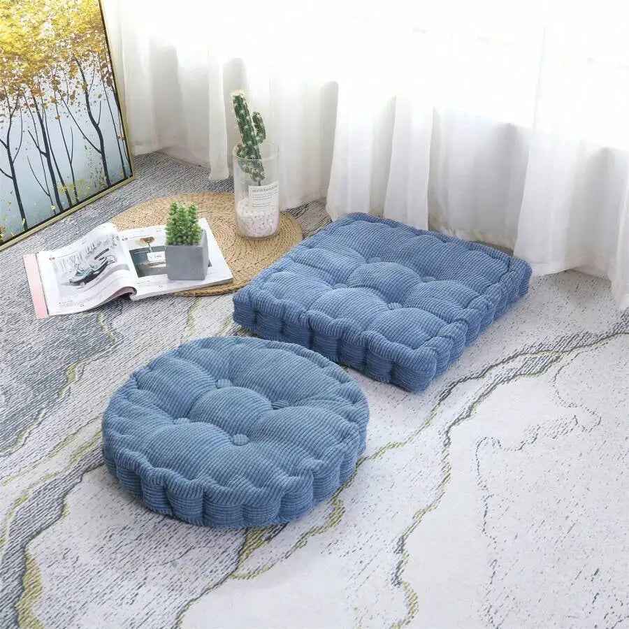 Premium Cotton Blend Meditation Floor Cushion And Seat Pad Set