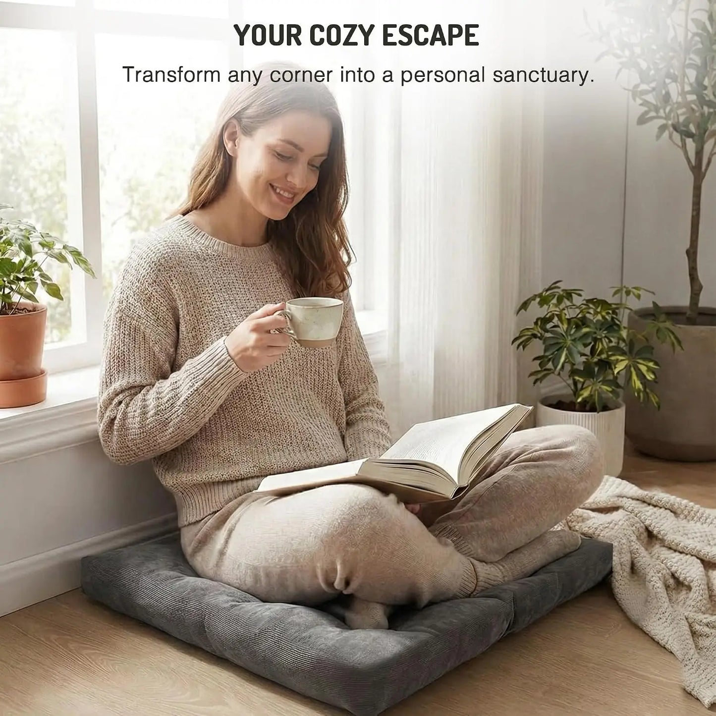 Corduroy Floor Pillows With Shredded Memory Foam Set Of Two