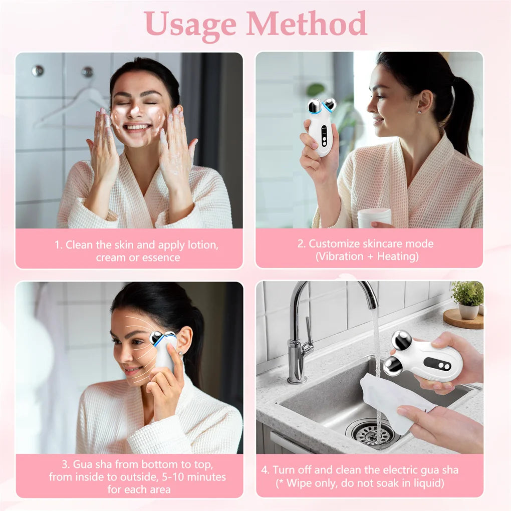Microcurrent Facial Device For Anti Aging Wrinkles Therapy