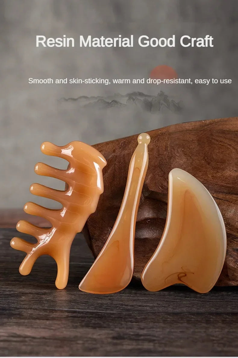 Face Lifting Guasha Resin Scraping Massage Facial Scraper Tool Eye SPA Massage Plate Reduce Puffiness Nose Lifting Nose Massager