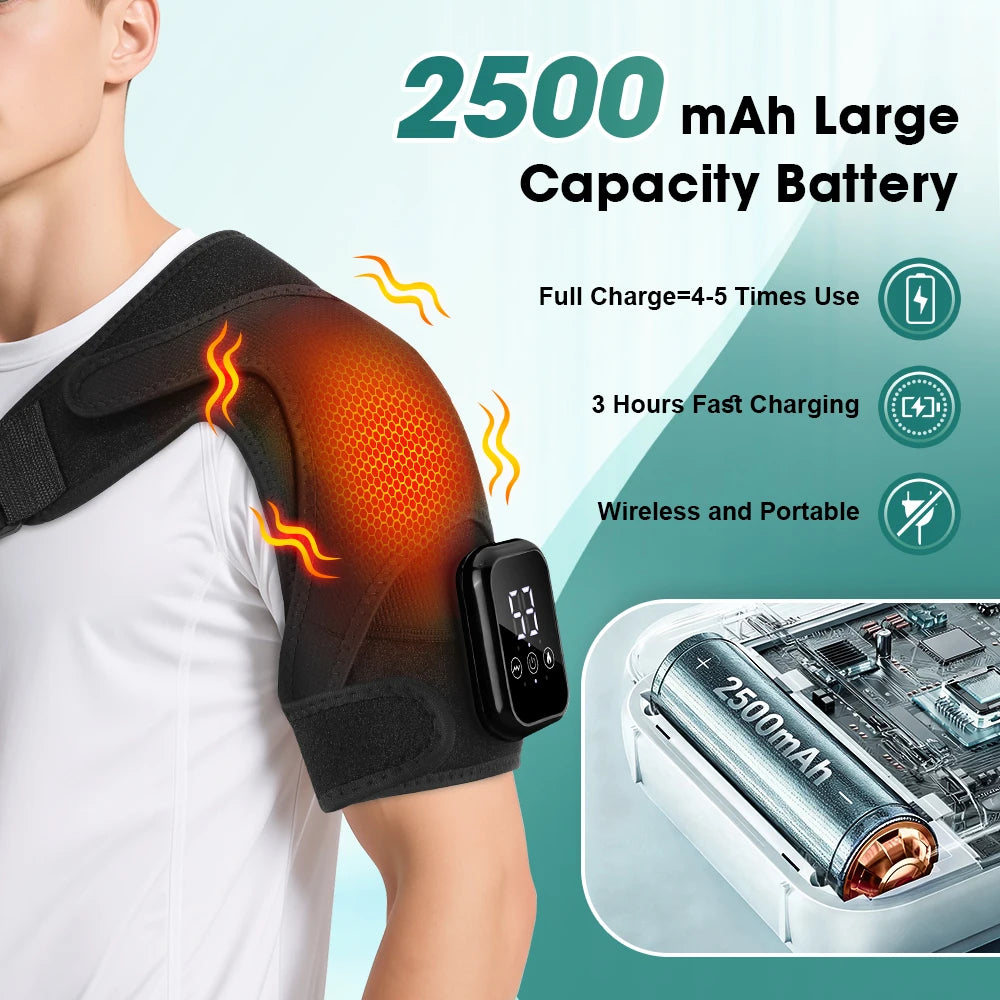 PastSky Electric Heated Shoulder Massager With Touch Screen And Timer