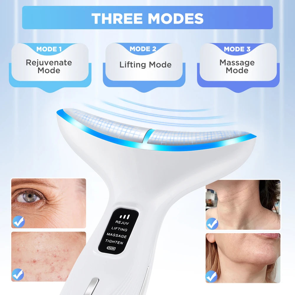 Hailicare 4 Modes LED Neck Beauty Device EMS Facial Lifting Massager