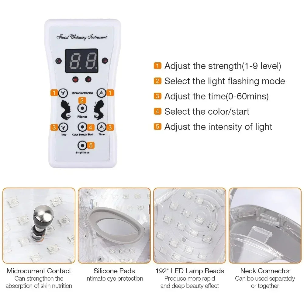 Foreverlily LED Facial Mask With Neck Rejuvenation And Whitening