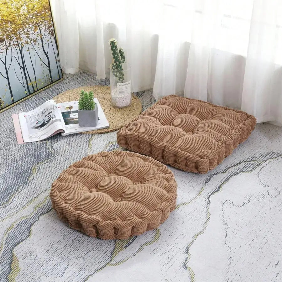 Premium Cotton Blend Meditation Floor Cushion And Seat Pad Set