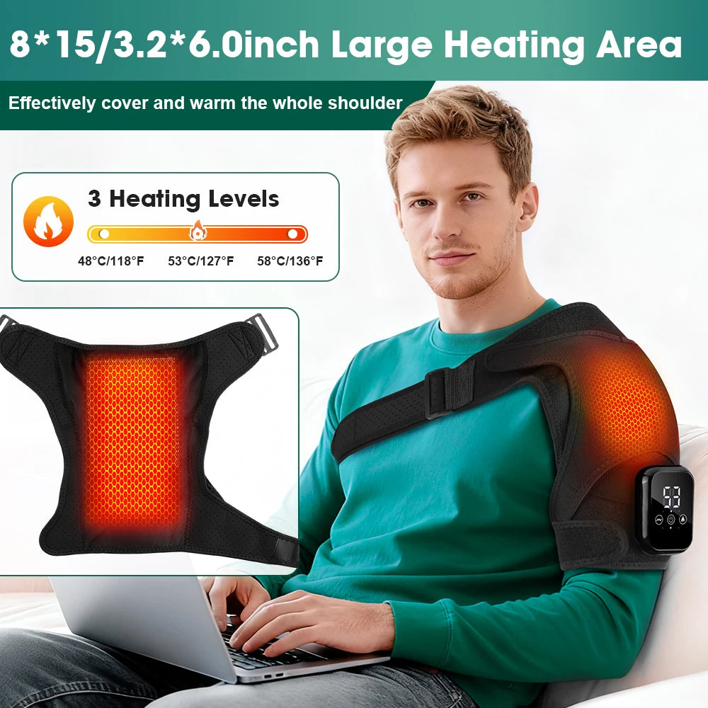 PastSky Electric Heated Shoulder Massager With Touch Screen And Timer