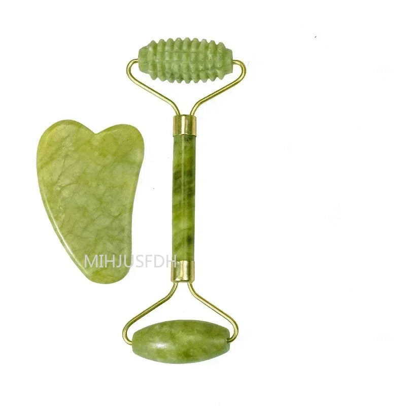 Natural Jade Roller Massager for Face and Body Gua Sha