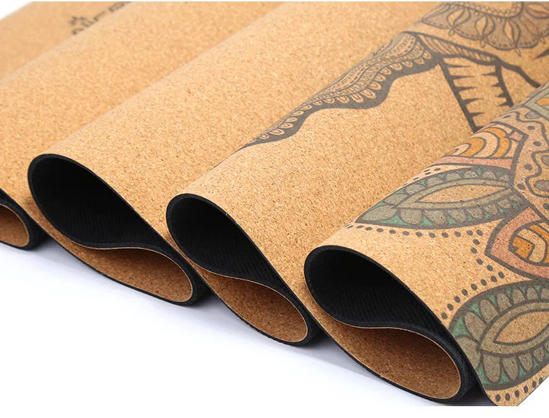 Cork Yoga Mat With Extra Thick Rubber Grip Portable