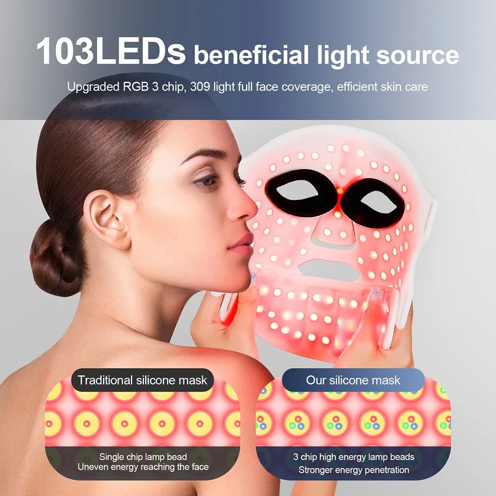 Foreverlily Silicone LED Mask With Neck For Photon Therapy