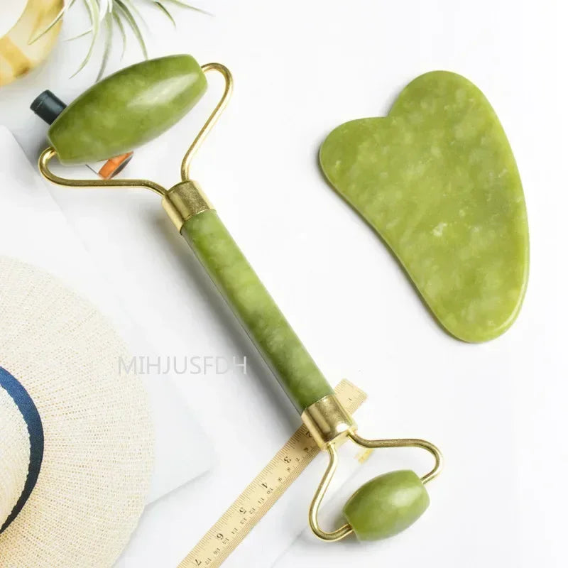 Natural Jade Roller Massager for Face and Body Gua Sha