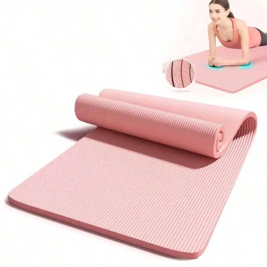 Thick High Density Yoga Mat With Non Slip Carry Strap