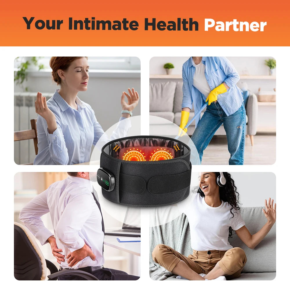 Hailicare Heated Waist Belt With Lumbar Support Vibration Massage
