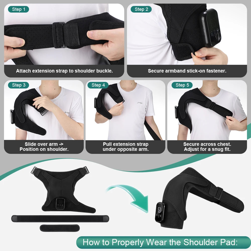 PastSky Electric Heated Shoulder Massager With Touch Screen And Timer