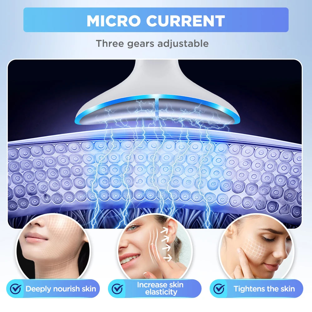 Hailicare 4 Modes LED Neck Beauty Device EMS Facial Lifting Massager