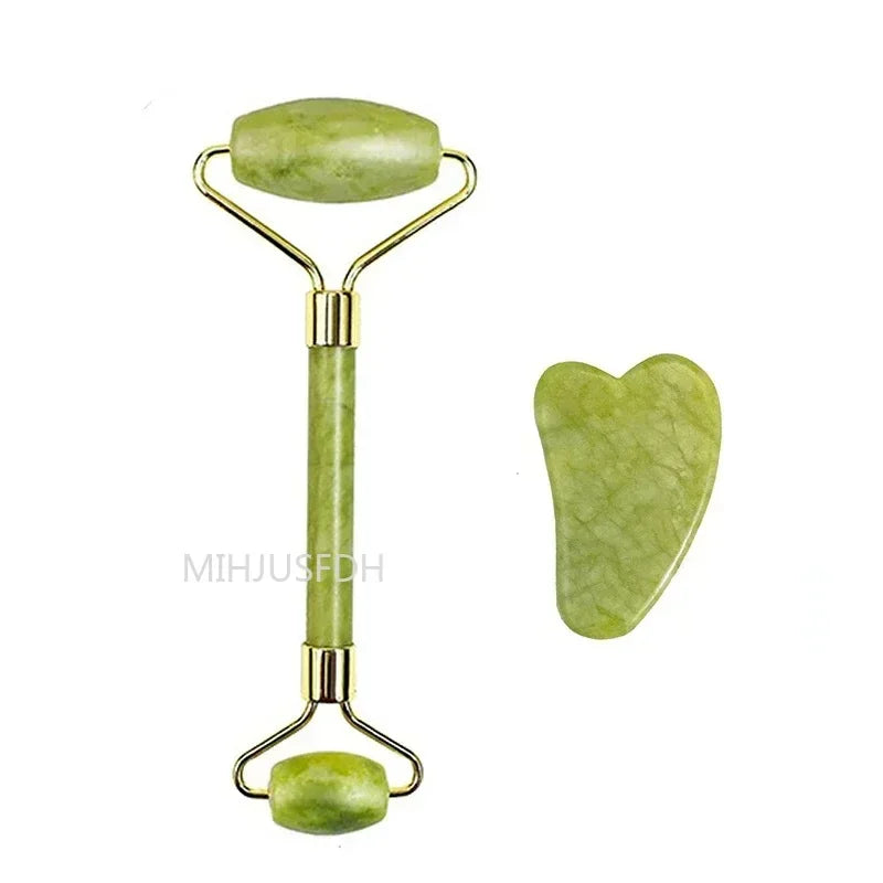 Natural Jade Roller Massager for Face and Body Gua Sha