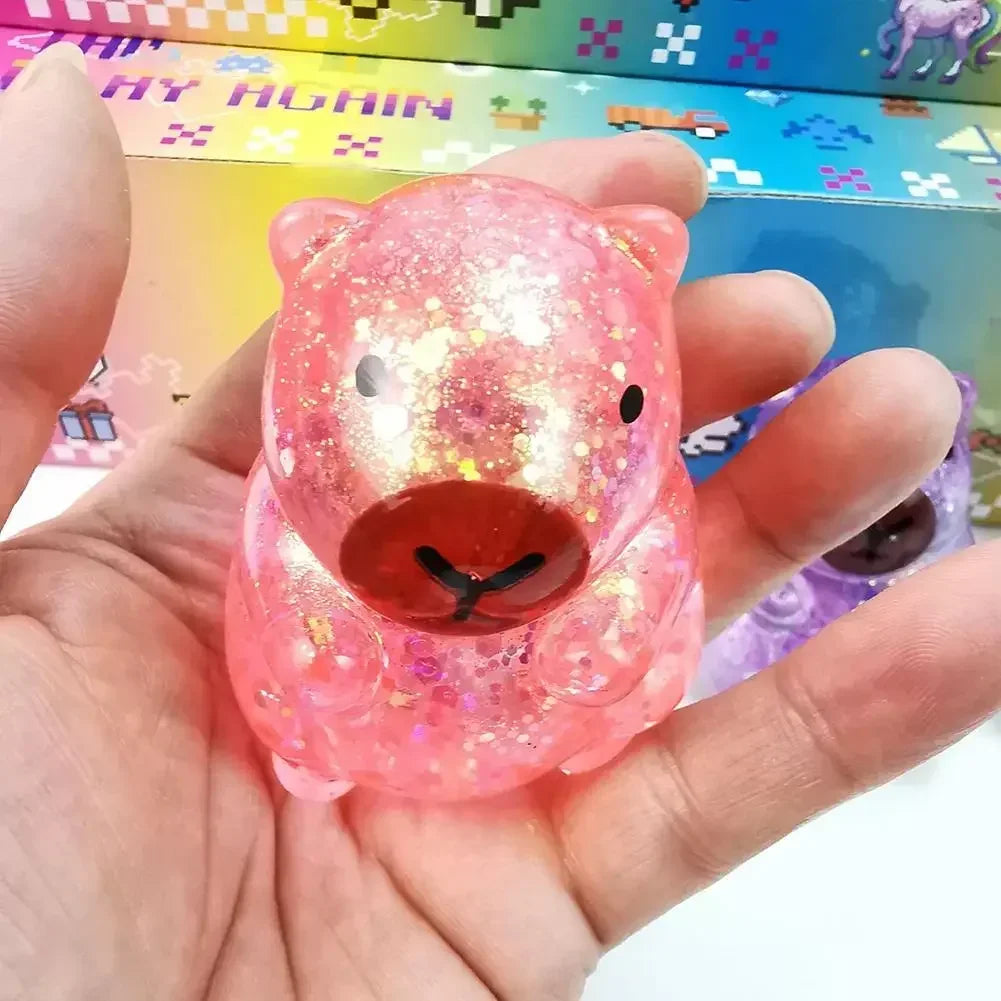 Soft Glitter Capybara Fidget Toy For Effective Stress Relief