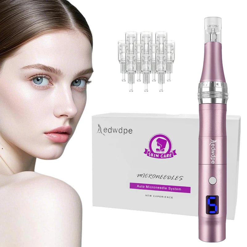 Portable Electric Facial Massager With Rechargeable Battery 10 Replacement Heads