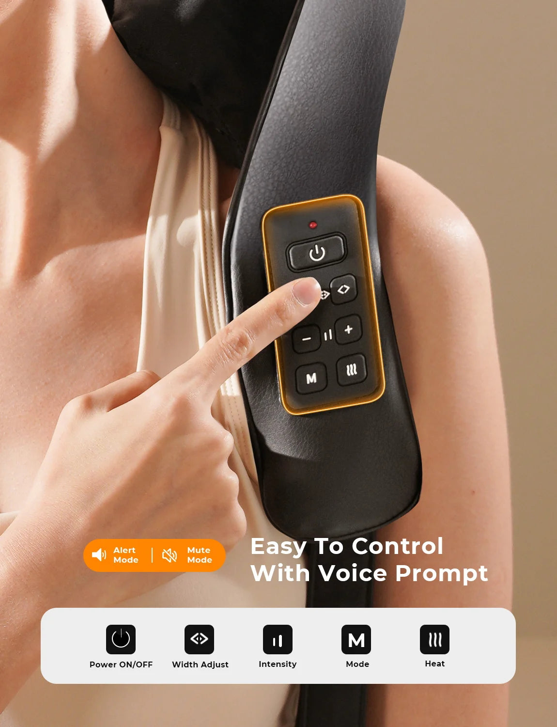 MASGRE Cordless Neck Back Massager With Adjustable Width Heat