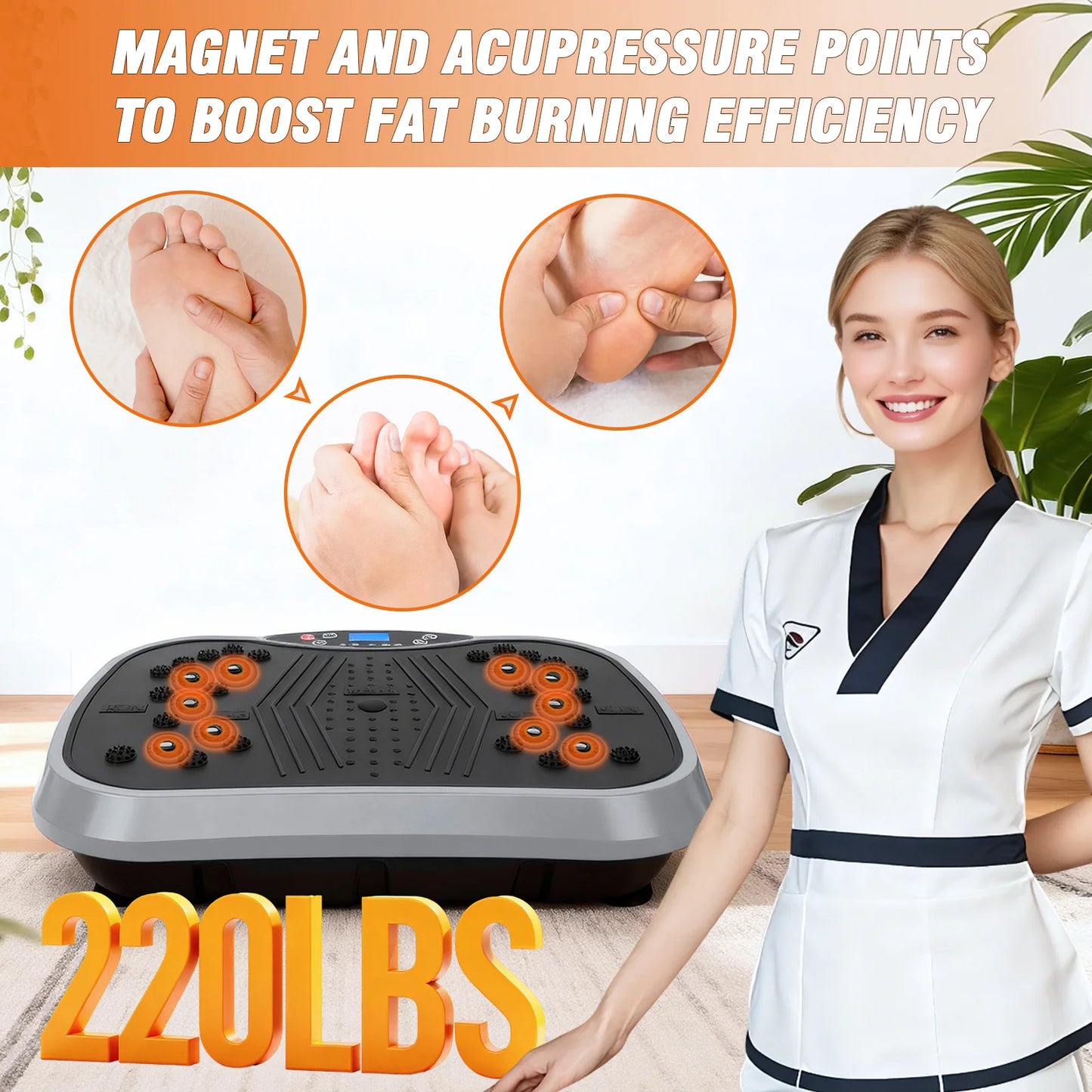 Portable Vibration Plate With Bluetooth Resistance Bands And Yoga Straps