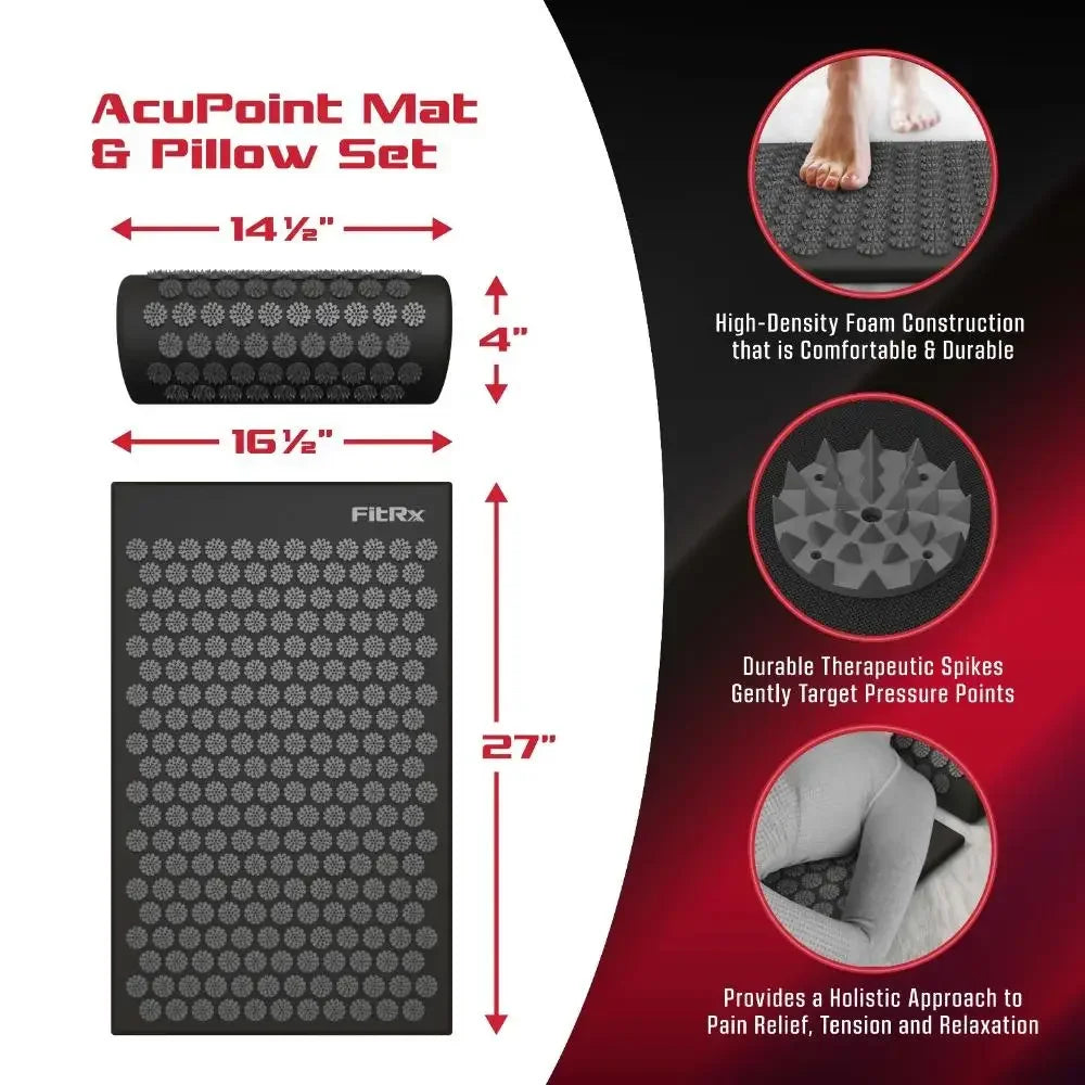 Acupressure Mat and Pillow Set for Back and Neck Pain