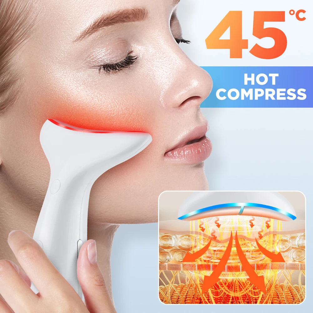 Hailicare 4 Modes LED Neck Beauty Device EMS Facial Lifting Massager