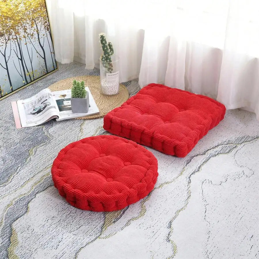 Premium Cotton Blend Meditation Floor Cushion And Seat Pad Set