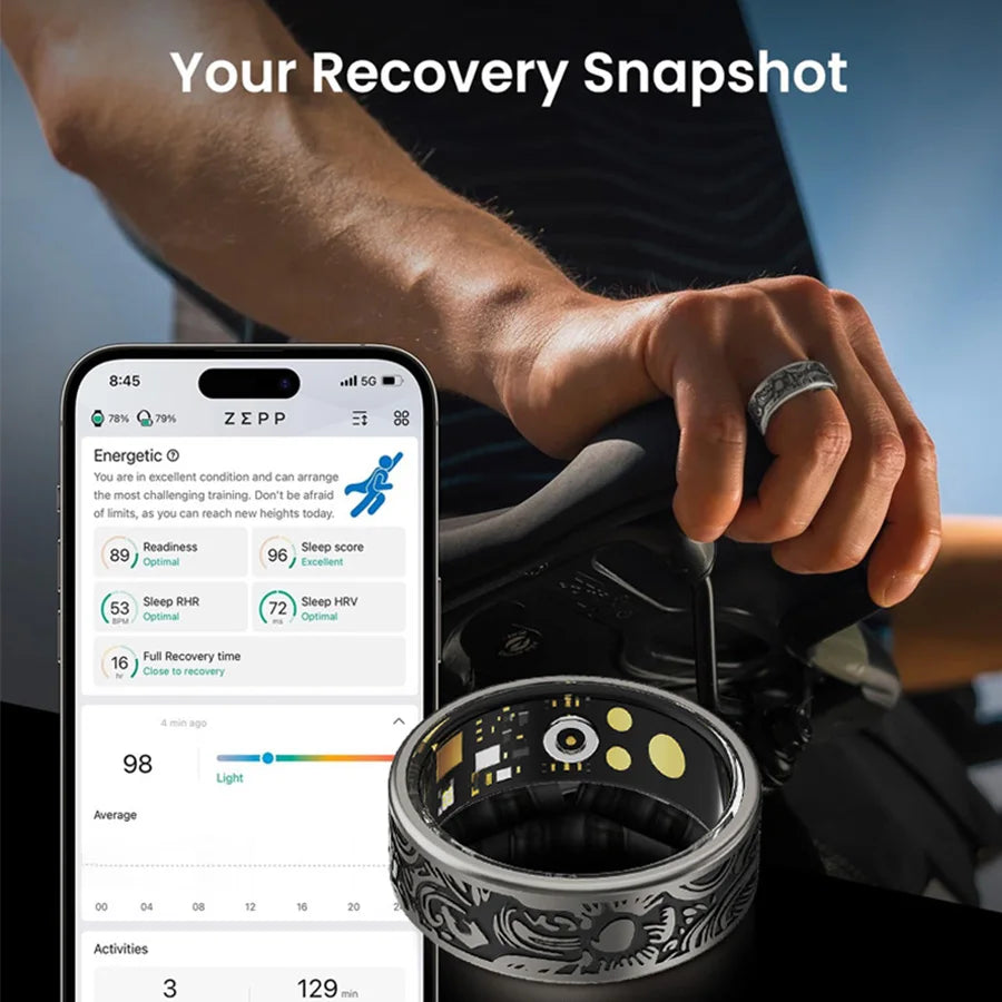 Smart Ring Fitness Tracker With Sleep Monitor And IP68 Waterproof