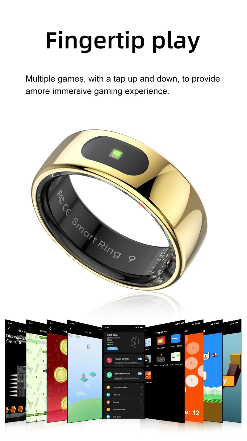 Govllfoz R08 Smart Ring Heart Rate Monitoring With Charging Case