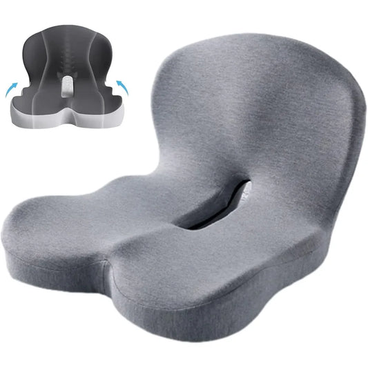 Memory Foam Car Seat Cushion, L-Shaped Integrated Support for Sciatica Relief and Ergonomic Comfort by 2025