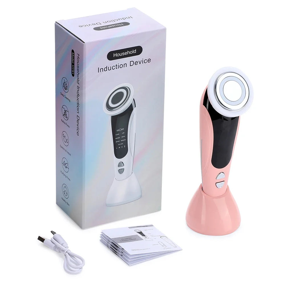 EMS Facial Massager LED Light Therapy Sonic Ion Vibration